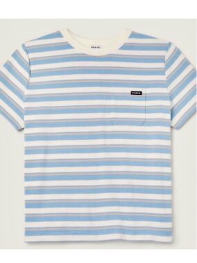 Parke x Target Collab Short Sleeve Pocket Tee T-Shirt Blue Orange Stripe, S, NEW